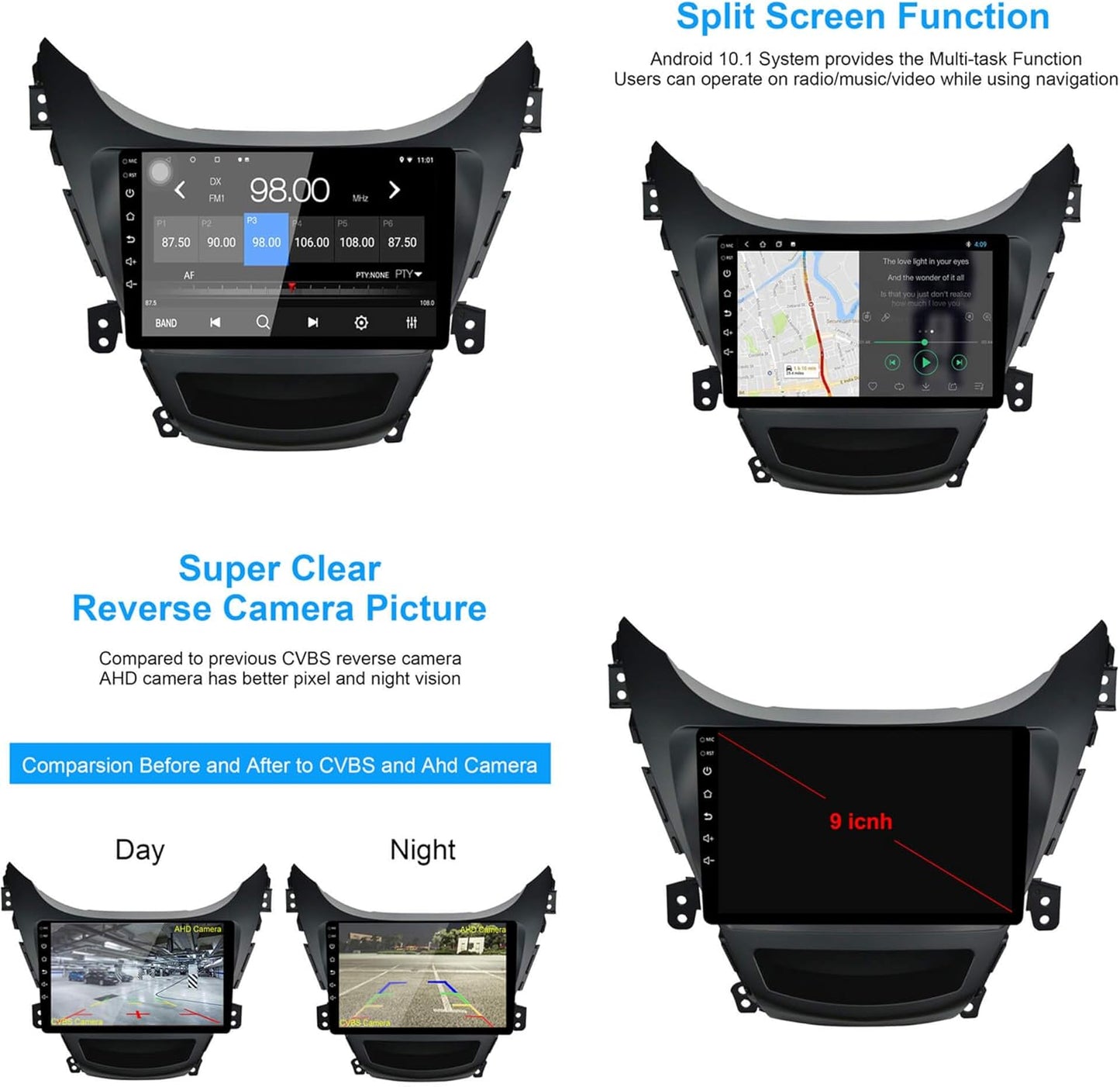 2011-2013 Hyundai Elantra Carplay Radio - EZoneTronics