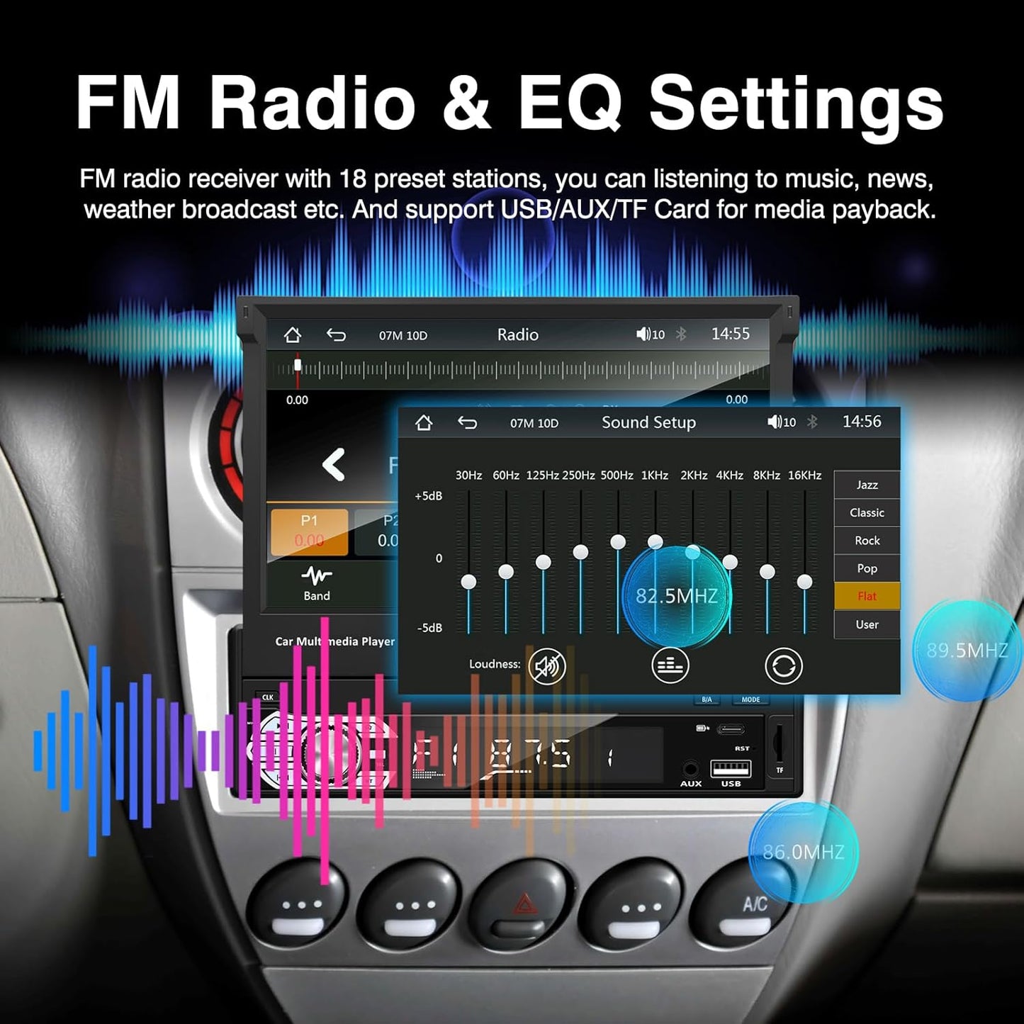 【Type-C&USB】 Single Din Carplay Android Auto Car Radio - EZoneTronics