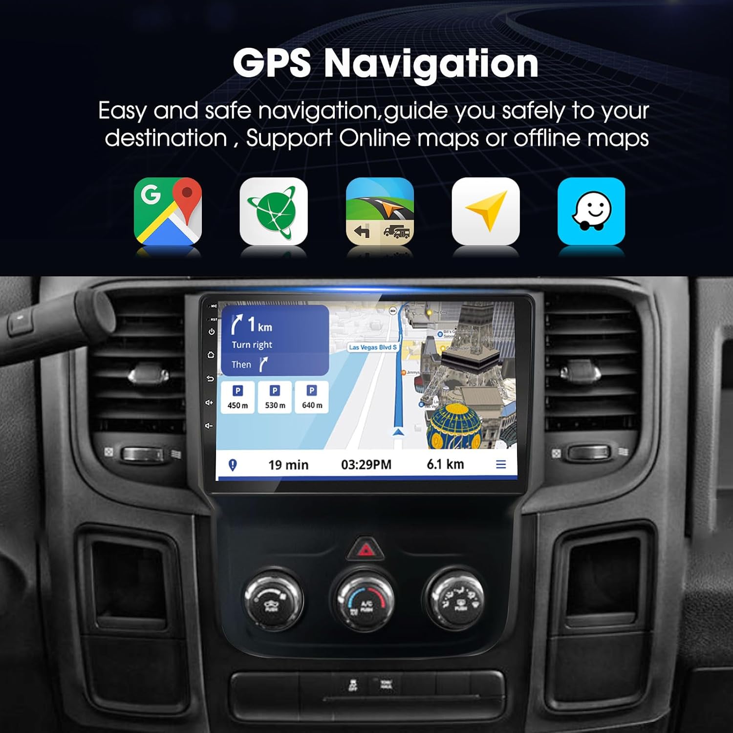 2013-2018 Dodge Ram 1500/2500/3500(Only fit Manual AC) Carplay Radio - EZoneTronics