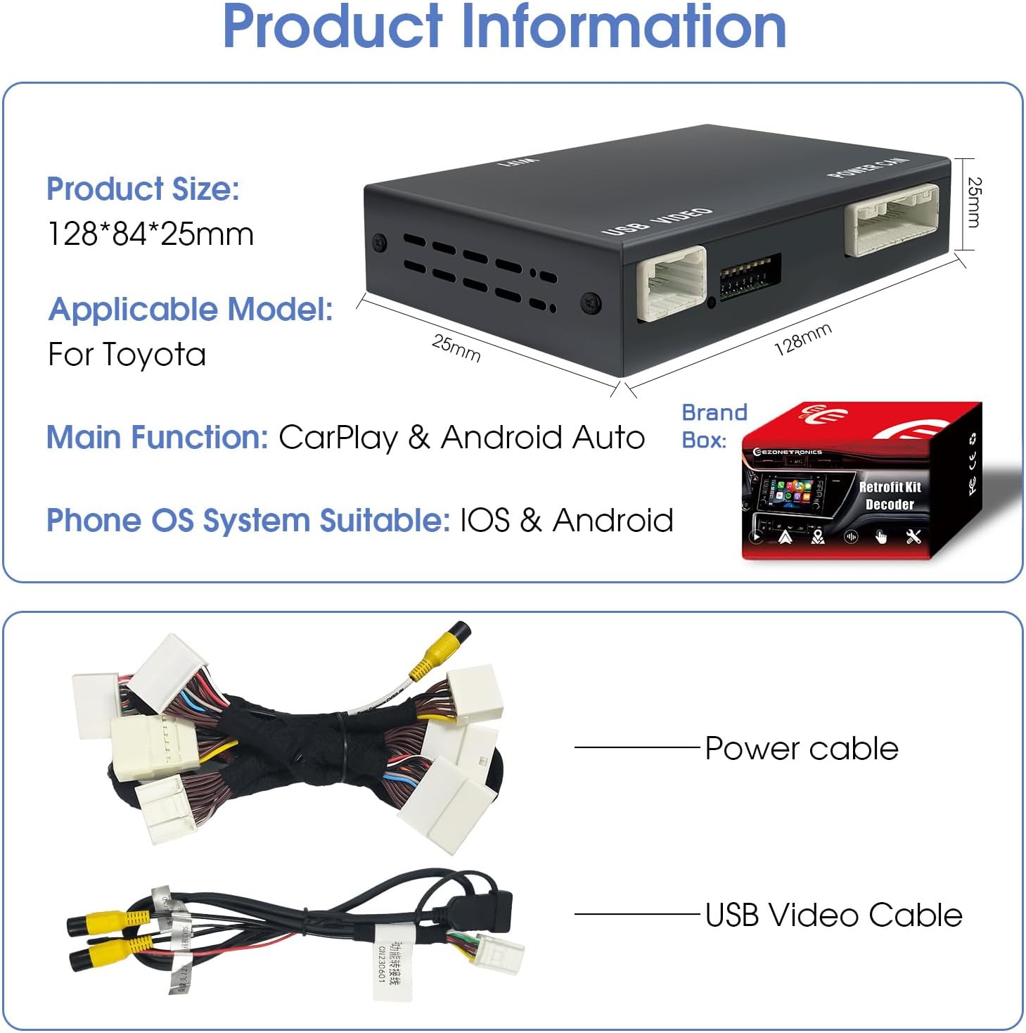 2014-2019 Toyota Carplay Retrofit Kit OEM Decoder - EZoneTronics
