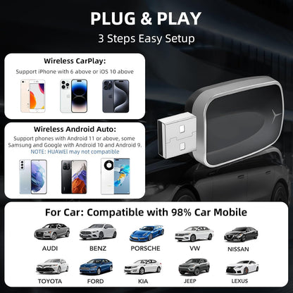 Plug and Play CarPlay Wireless Adapter for - EZoneTronics