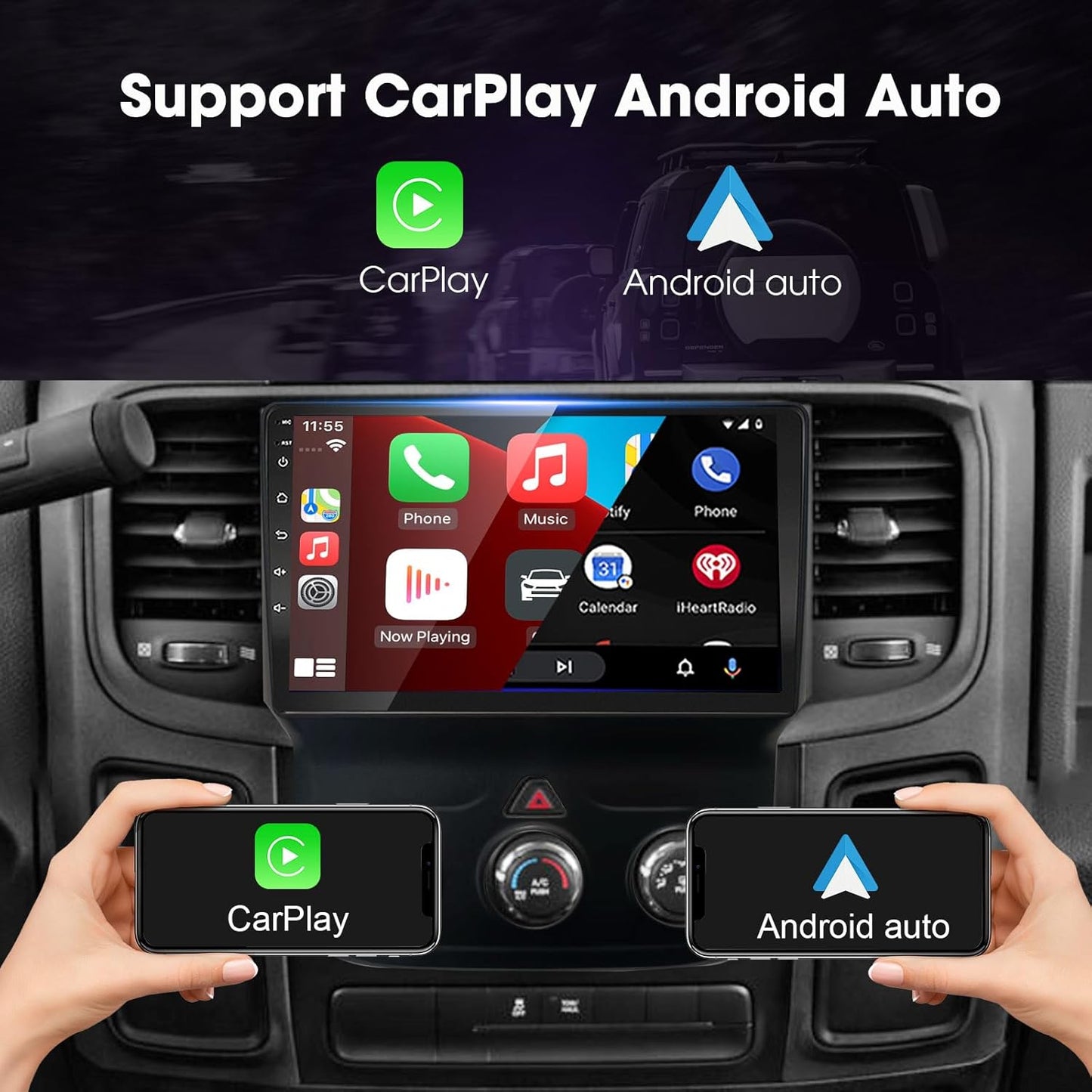2013-2018 Dodge Ram 1500/2500/3500(Only fit Manual AC) Carplay Radio - EZoneTronics