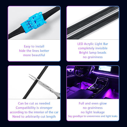 Car Ambient Lighting Kit RGB 18 in 1 256 LED with Wireless APP - EZoneTronics