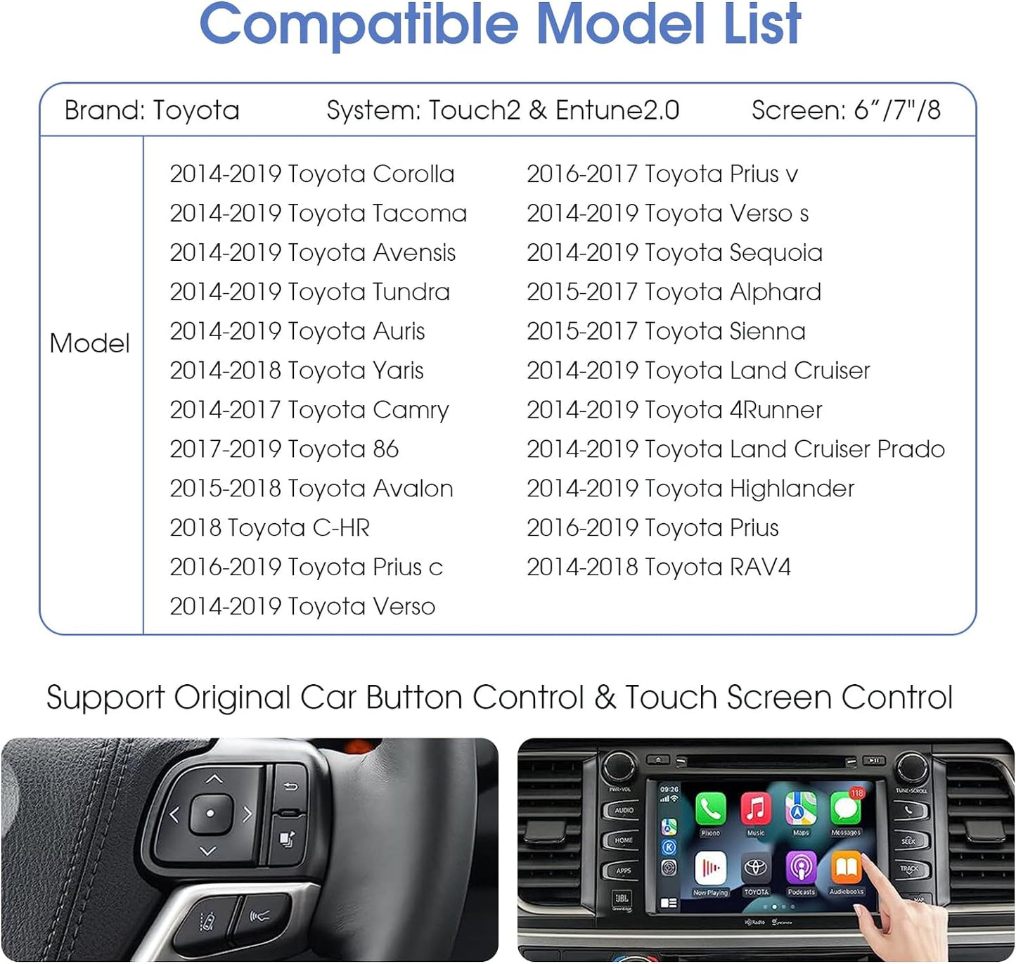2014-2019 Toyota Carplay Retrofit Kit OEM Decoder - EZoneTronics