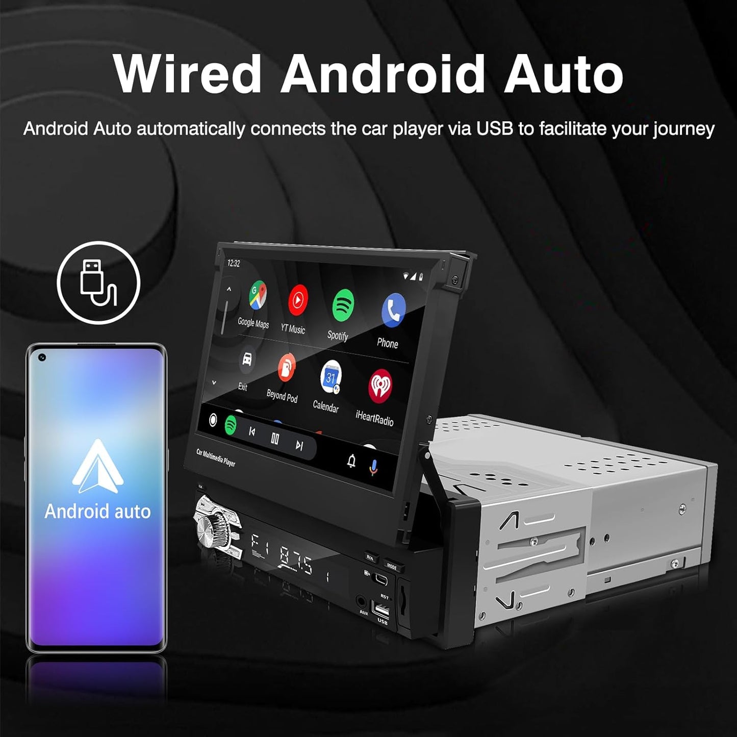 【Type-C&USB】 Single Din Carplay Android Auto Car Radio - EZoneTronics