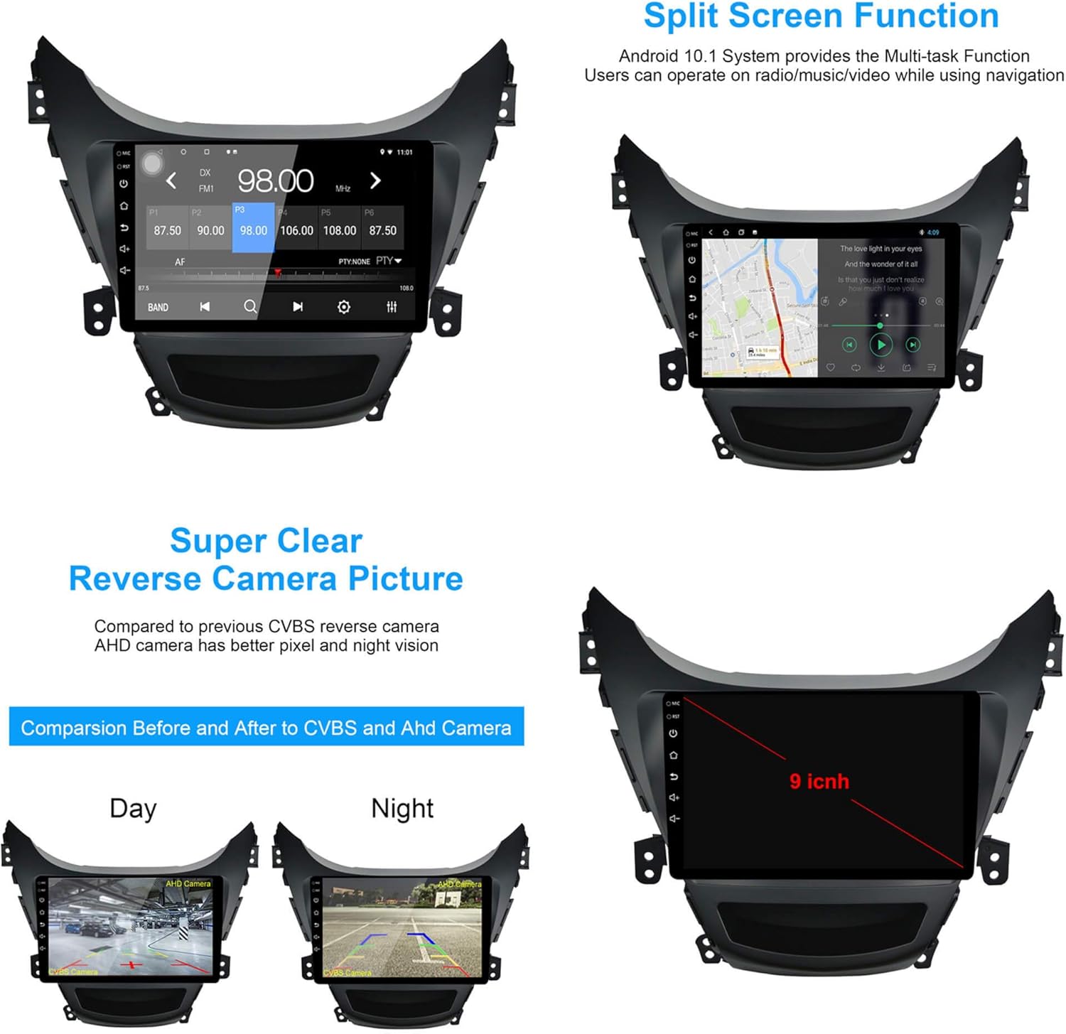 2011-2013 Hyundai Elantra Carplay Radio - EZoneTronics