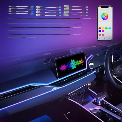 Car Ambient Lighting Kit RGB 18 in 1 256 LED with Wireless APP - EZoneTronics