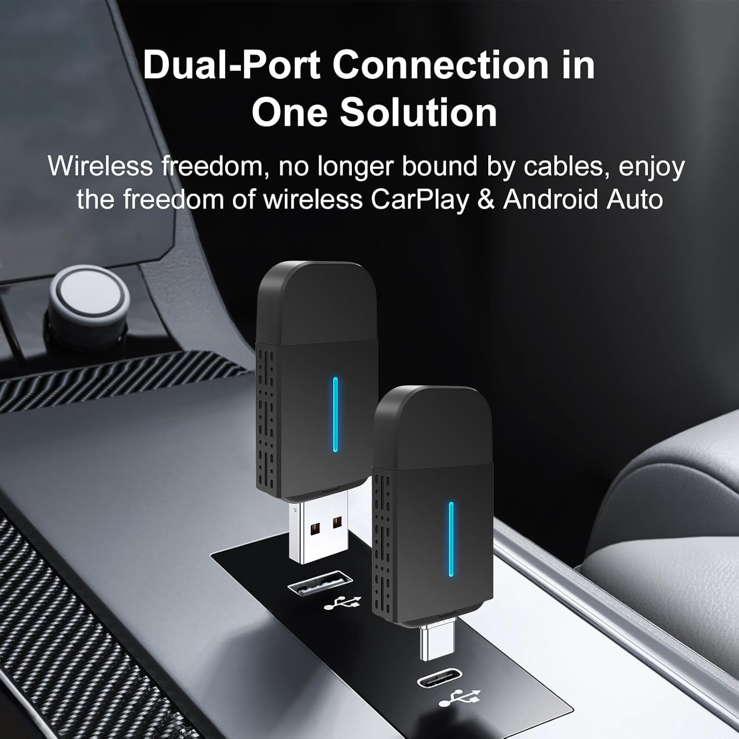 2025 New Wireless CarPlay Adapter for Cars with Wired CarPlay/Android Auto - EZoneTronics