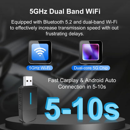 2025 New Wireless CarPlay Adapter for Cars with Wired CarPlay/Android Auto - EZoneTronics