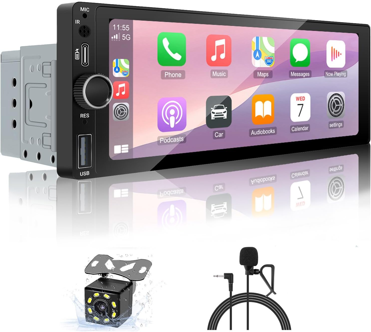 【Type-C&USB】 Single Din Wireless Carplay Radio - EZoneTronics