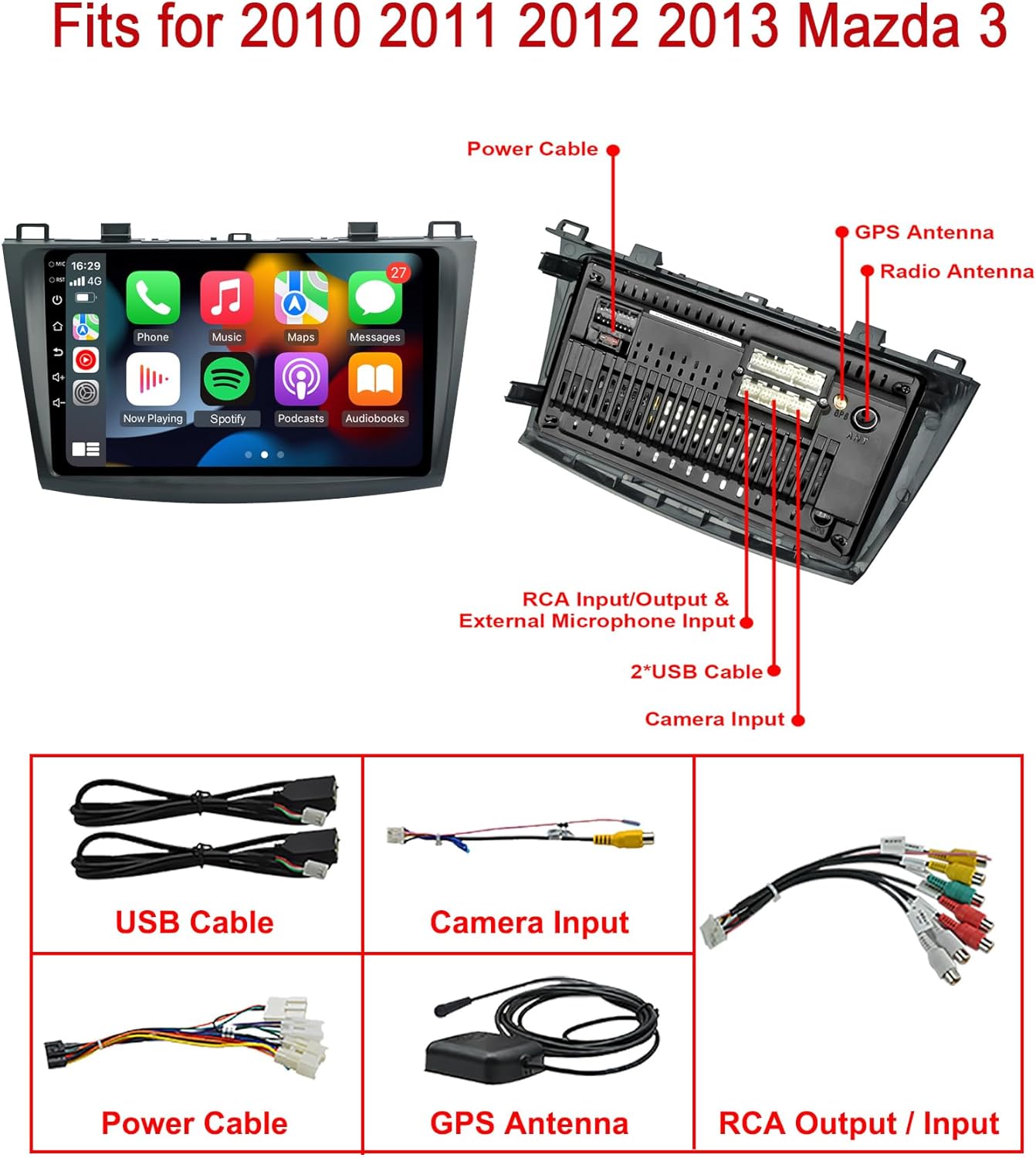 2010-2013 Mazda 3 Wireless Carplay Radio - EZoneTronics