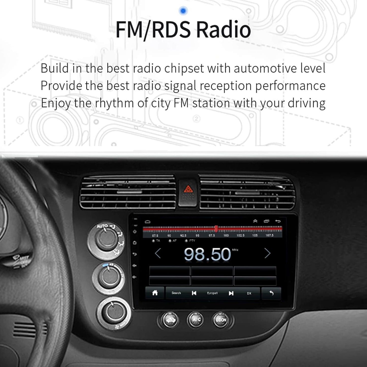 2001-2005 Honda Civic Carplay Radio - EZoneTronics