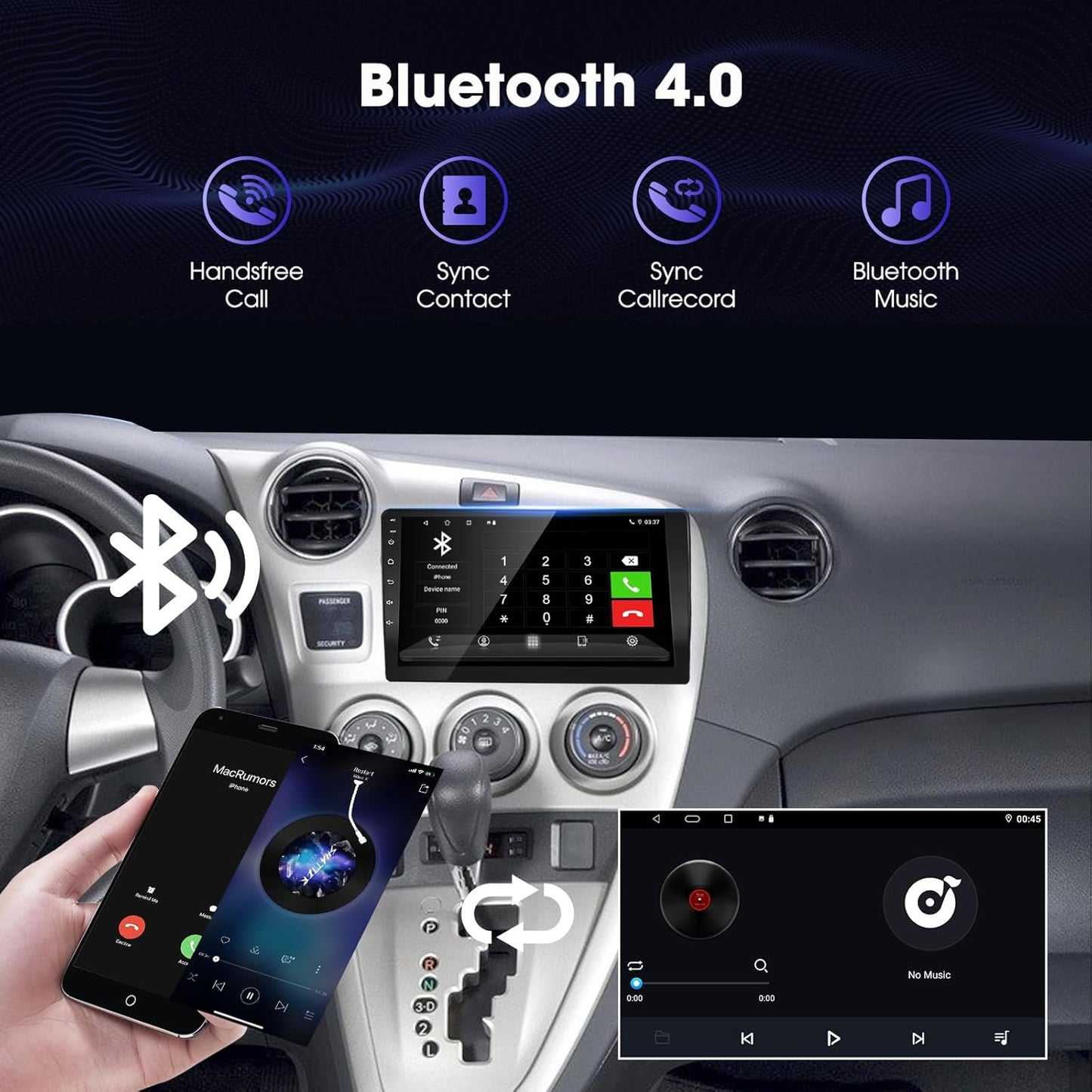 2009-2014 Toyota-Matrix Wireless Carplay Radio - EZoneTronics