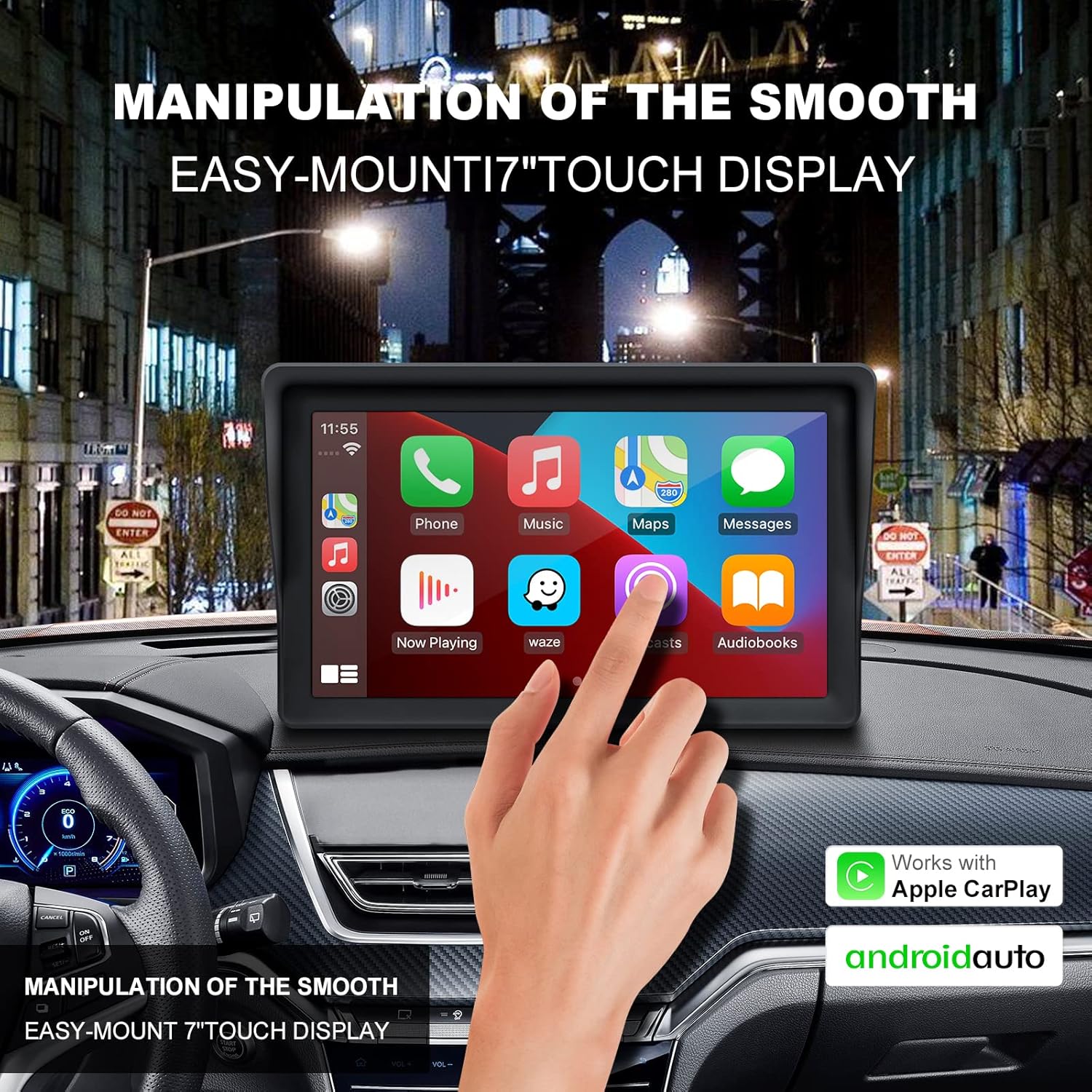 Portable Apple Carplay & Android Auto Screen for Cars - EZoneTronics