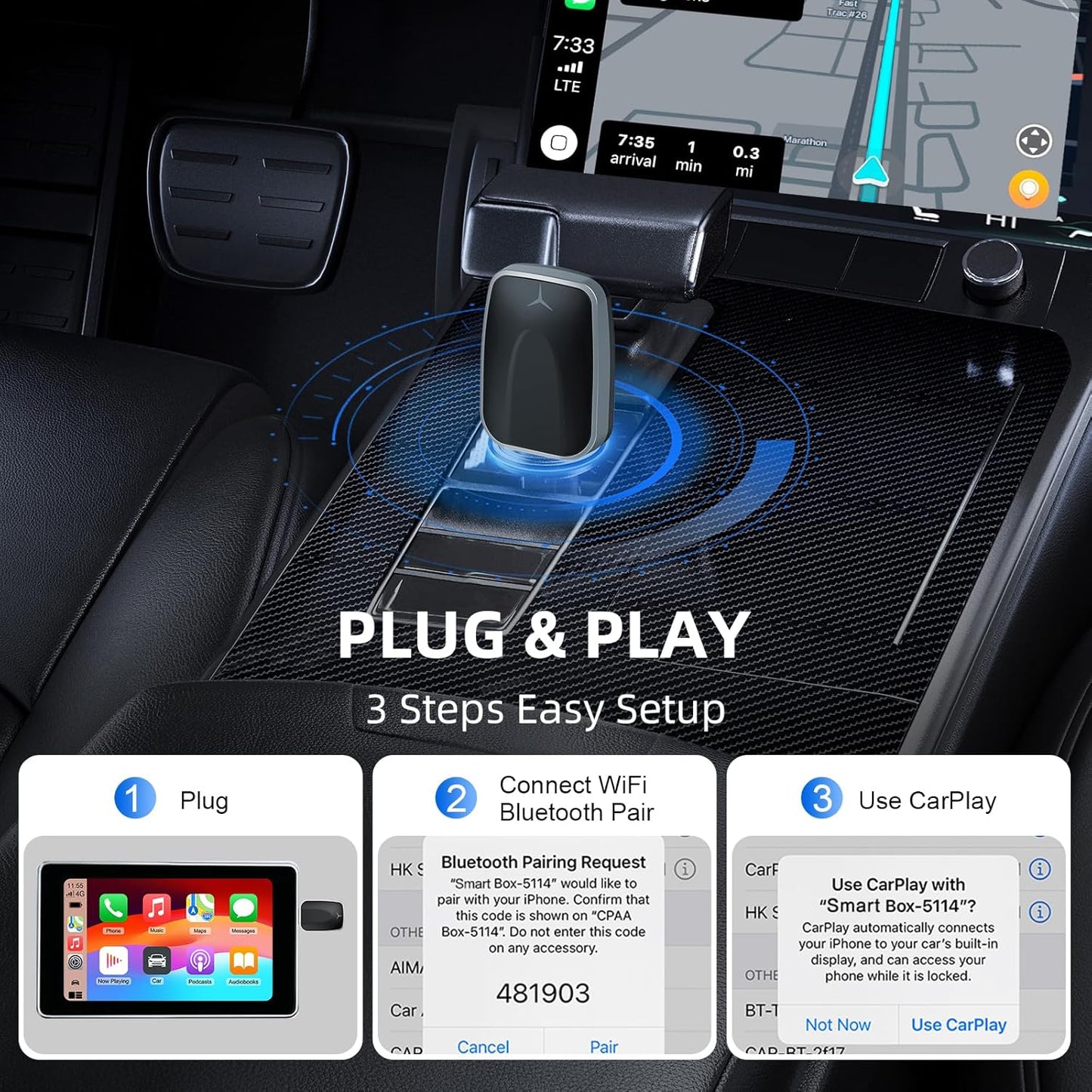 Plug and Play CarPlay Wireless Adapter for - EZoneTronics